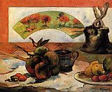 Paul Gauguin Canvas Paintings - Still Life with Fan